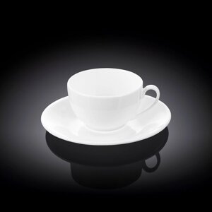 Чашка кавова з блюдцем порцеляна Wilmax (Вілмакс) 80 мл (WL-993187/AB)