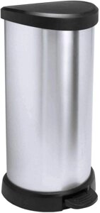 Контейнер для сміття з педаллю Curver (Курвер) Deco bin 40 л (02150) Сріблястий