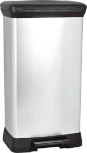 Контейнер для сміття з педаллю Curver (Курвер) Deco bin 50 л (02162) Сріблястий