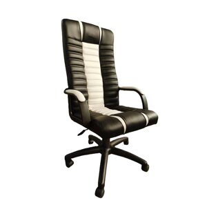 Крісло офісне на колесах Bonro (Бонро) B-635 чорно-біле (42400370)