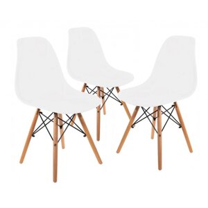 Крісло (стілець) для кухні обіднє Bonro (Бонро) В-173 FULL KD біле (3 шт.) (47000048)