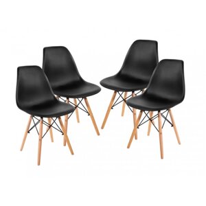 Крісло (стілець) для кухні обіднє Bonro (Бонро) В-173 FULL KD чорне (4 шт) (42310003)