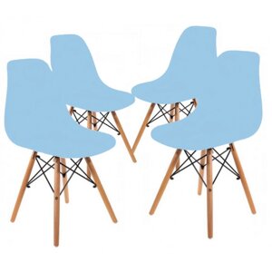 Крісло (стілець) для кухні обіднє Bonro (Бонро) В-173 FULL KD блакитне (4 шт.) (42400432)