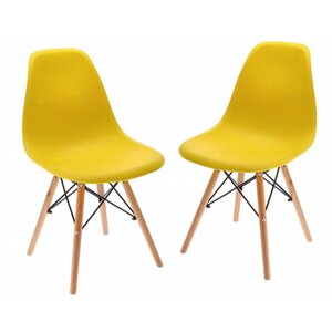 Крісло (стілець) для кухні обіднє Bonro (Бонро) В-173 FULL KD жовте (2шт) (42400299)