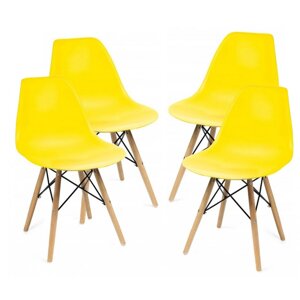Крісло (стілець) для кухні обіднє Bonro (Бонро) В-173 FULL KD жовте (4 шт) (47000321)