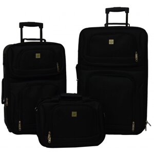 Набір валіз дорожніх текстильних на колесах Bonro (Бонро) Best (2 шт) та сумка чорний (10080104)