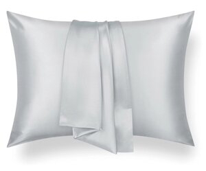 Наволочка для подушки шовкова Love You 50x70 см світло-сіра (5018)