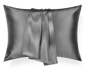 Наволочка для подушки шовкова Love You 50x70 см темно-сіра (5019)
