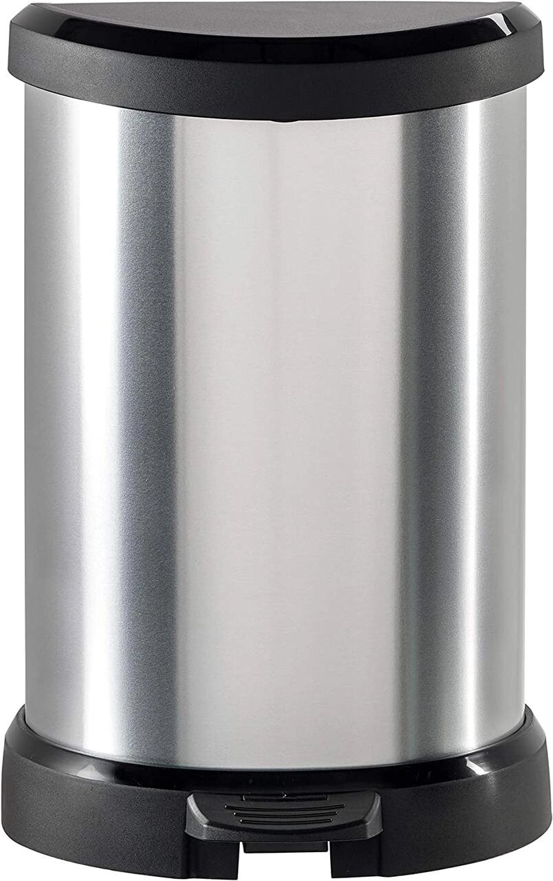 Контейнер для сміття з педаллю Curver (Курвер) Deco bin 20 л (02120) Сріблястий - знижка