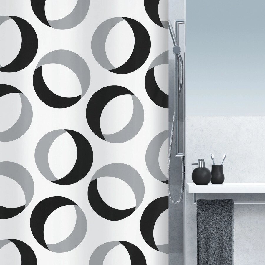 Шторка для ванної та душу кімнати Spirella (Спірелла) Rings 180x200 Polyester (10.15184) - особливості