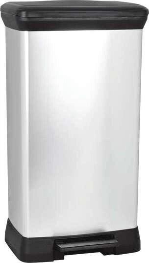 Контейнер для сміття з педаллю Curver (Курвер) Deco bin 50 л (02162) Сріблястий - розпродаж