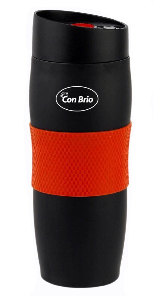 Термокружка з нержавіючої сталі Con Brio (Кон Бріо) 380 мл (CB-366) Чорно-жовтогарячий - особливості