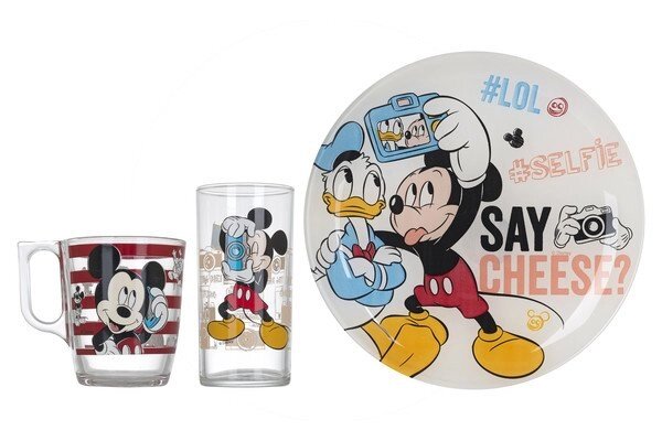 Набір посуду для дітей Luminarc (Люмінарк) Disney Party Mickey 3 предмети (L4871) - особливості