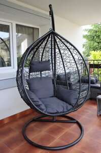 Підвісне крісло-гойдалка кокон Bonro (Бонро) 329M (чорно-сіре) (46000011)