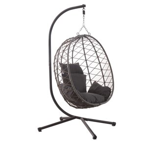 Підвісне крісло-гойдалка кокон Bonro (Бонро) B-015 чорно-сіре (42400409)