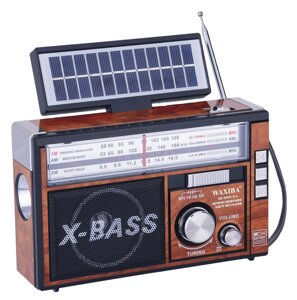 Радіоприймач акумуляторний (портативна колонка) X-BASS з USB і сонячною панеллю (XB-995USL)