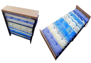 Розкладачка (розкладне ліжко-тумба) на ламелях з матрацом і підголівником (140)