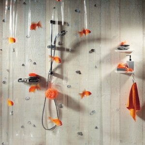 Шторка для ванної та душу вінілова Spirella (Спірелла) Goldfish 180x200 PVC (10.00097)