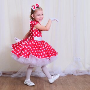 Дитяча ошатна сукня для 5-6 років у горошок Стиляги