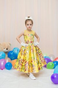 Дитяча сукня для 4-6 років різнокольорова з принтом листя Стиляги