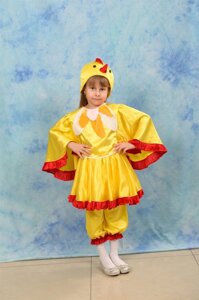 Карнавальний костюм курочки для дівчинки (атласний)