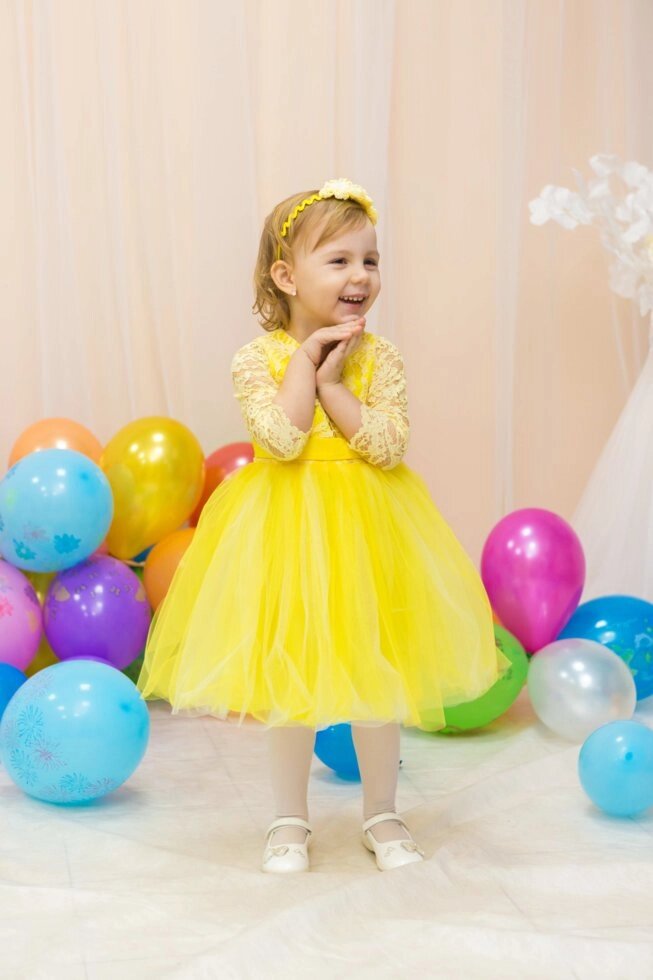 Дитяче плаття коротке жовте для 3-4 років - опис