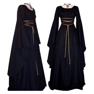 Атласна сукня на Хелловін Відьма Вікторія в середньовічному стилі Beauty Синій XL
