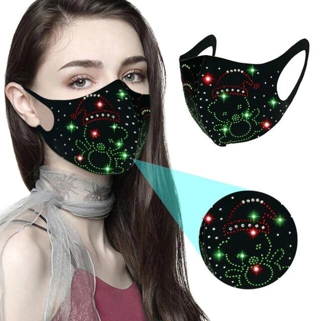 Багаторазова маскарадна маска для захисту обличчя зі стразами жіноча 19*13 см. J&H Garment  Stile: A від компанії Універсальний Інтернет-магазин POPULAR - фото 1