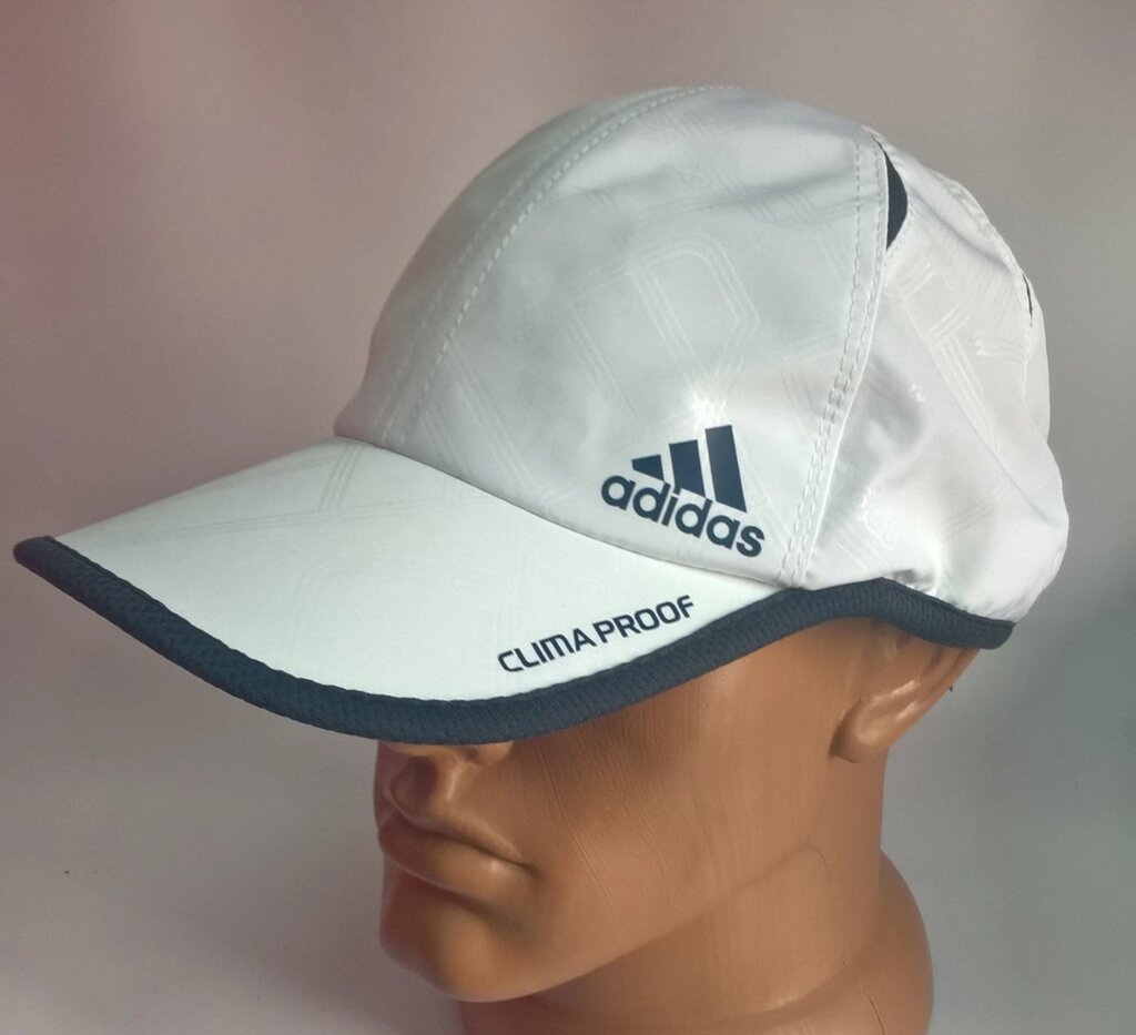 Бейсболка шестиклинка з плащової тканини біла з т. синім 6187/1.1/3А Adidas Еліпс від компанії Універсальний Інтернет-магазин POPULAR - фото 1