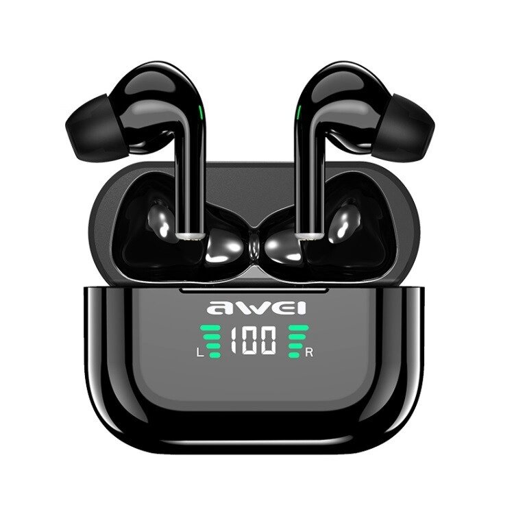 Бездротові Bluetooth навушники Awei T29P із зарядним чохлом та захистом від вологи IPX6 (Чорний) від компанії Універсальний Інтернет-магазин POPULAR - фото 1