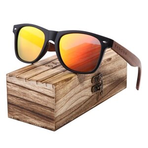 Брендові сонцезахисні окуляри Wayfarer BC8700/Woodbox BARCUR DESIGN Помаранчевий