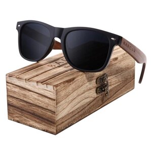 Брендові сонцезахисні окуляри Wayfarer BC8700/Woodbox BARCUR DESIGN