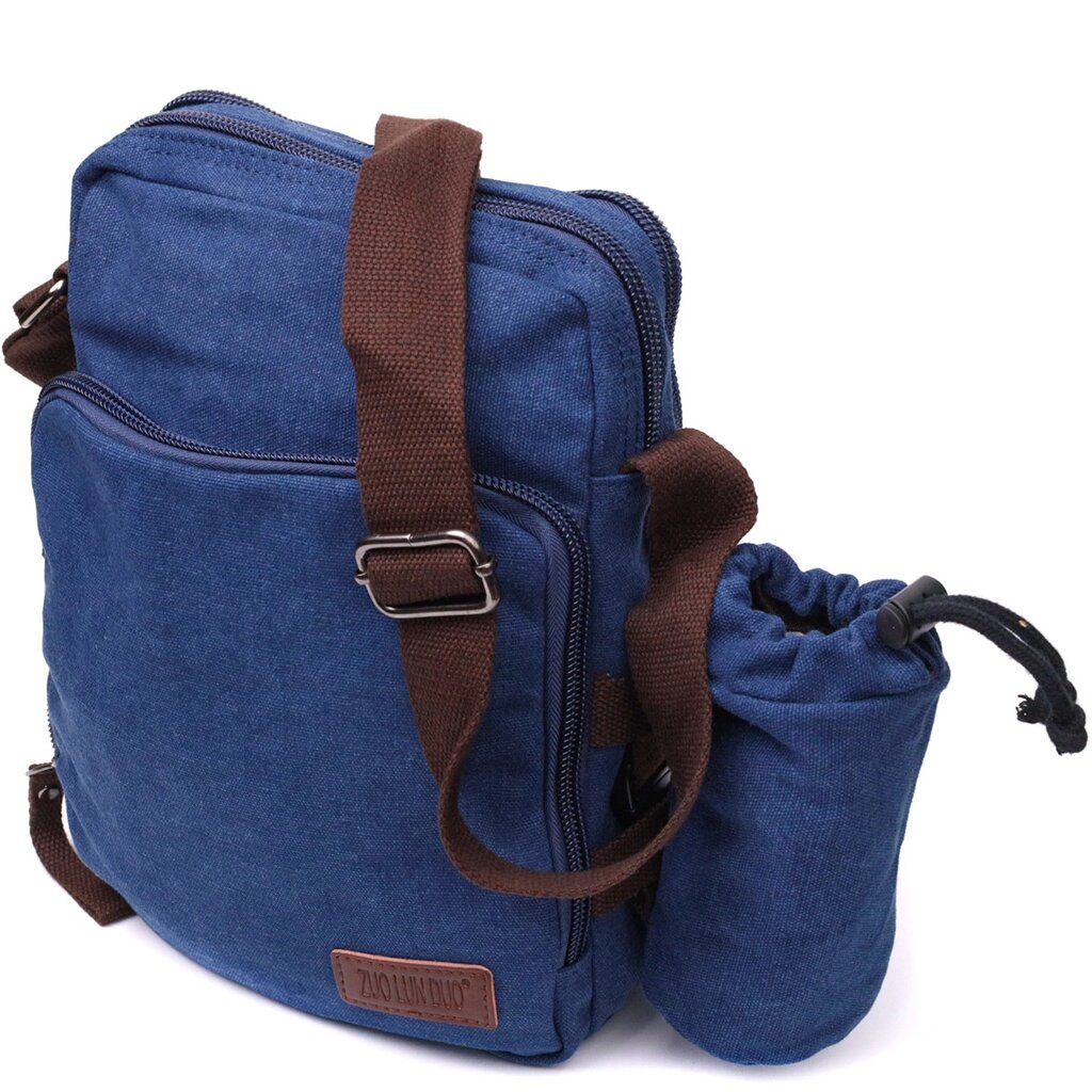Чоловіча текстильна сумка з чохлом для води Vintage 22211 Синій від компанії Універсальний Інтернет-магазин POPULAR - фото 1