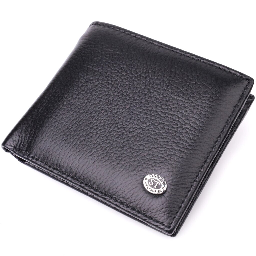 Чоловіче шкіряне портмоне із затискачем ST Leather 22485 Чорний від компанії Універсальний Інтернет-магазин POPULAR - фото 1