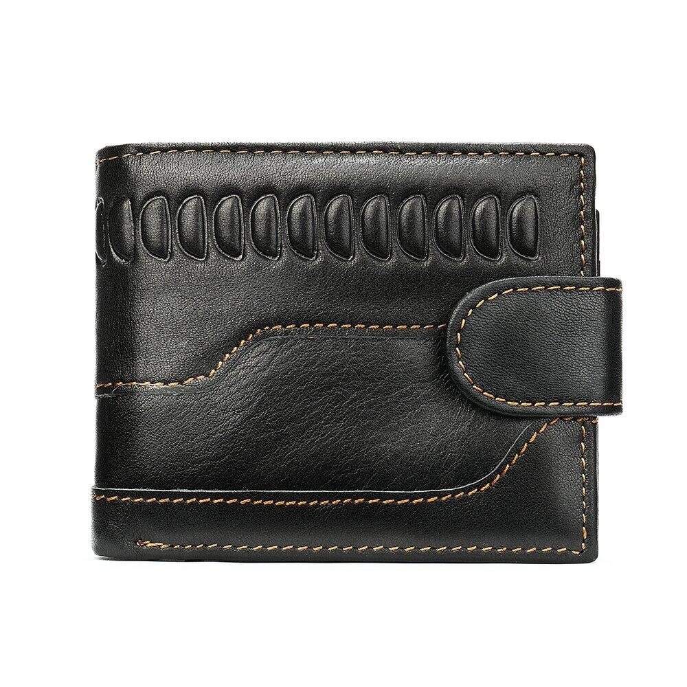 Чоловічий гаманець із тисненням 20234 Vintage Чорний від компанії Універсальний Інтернет-магазин POPULAR - фото 1