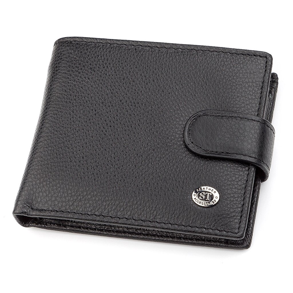 Чоловічий гаманець ST Leather 18311 (ST103) Чорний від компанії Універсальний Інтернет-магазин POPULAR - фото 1