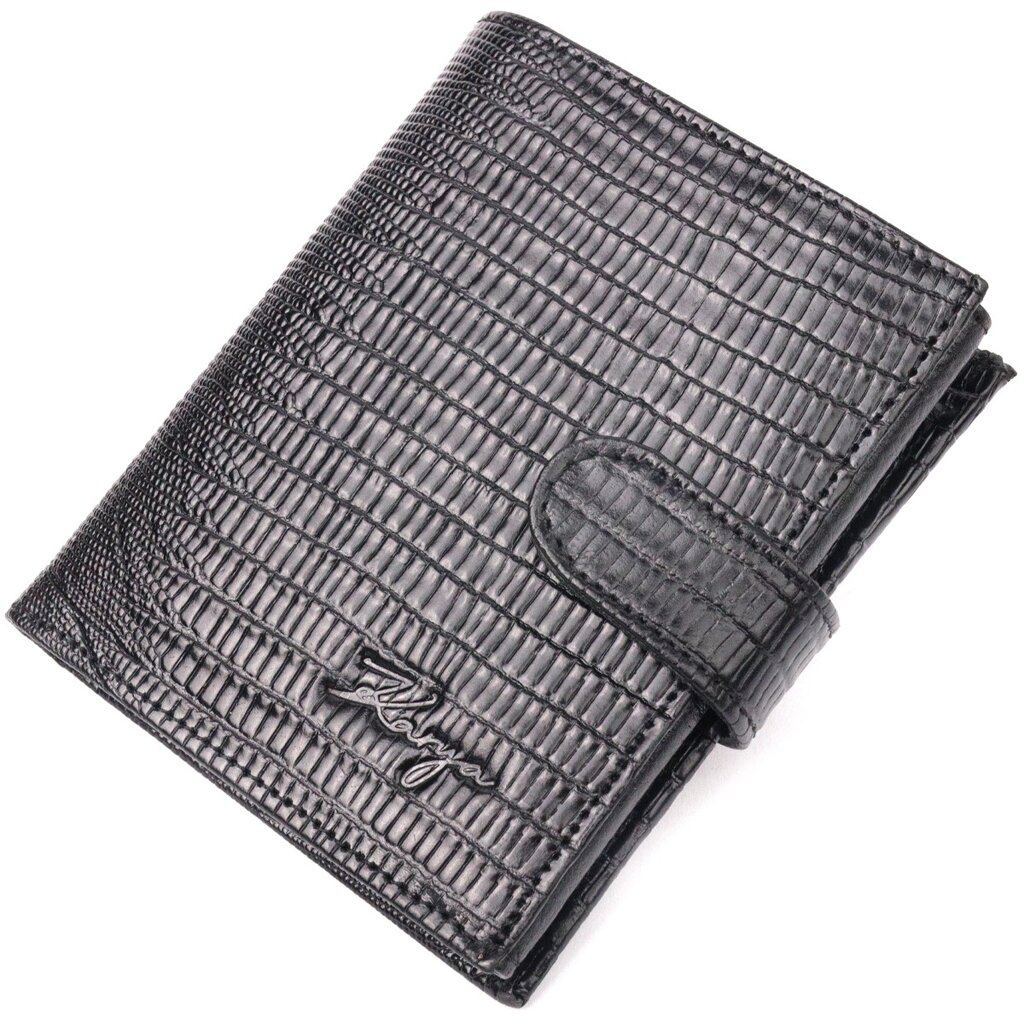 Чудовий чоловічий гаманець із фактурної шкіри KARYA 21038 Чорний від компанії Універсальний Інтернет-магазин POPULAR - фото 1
