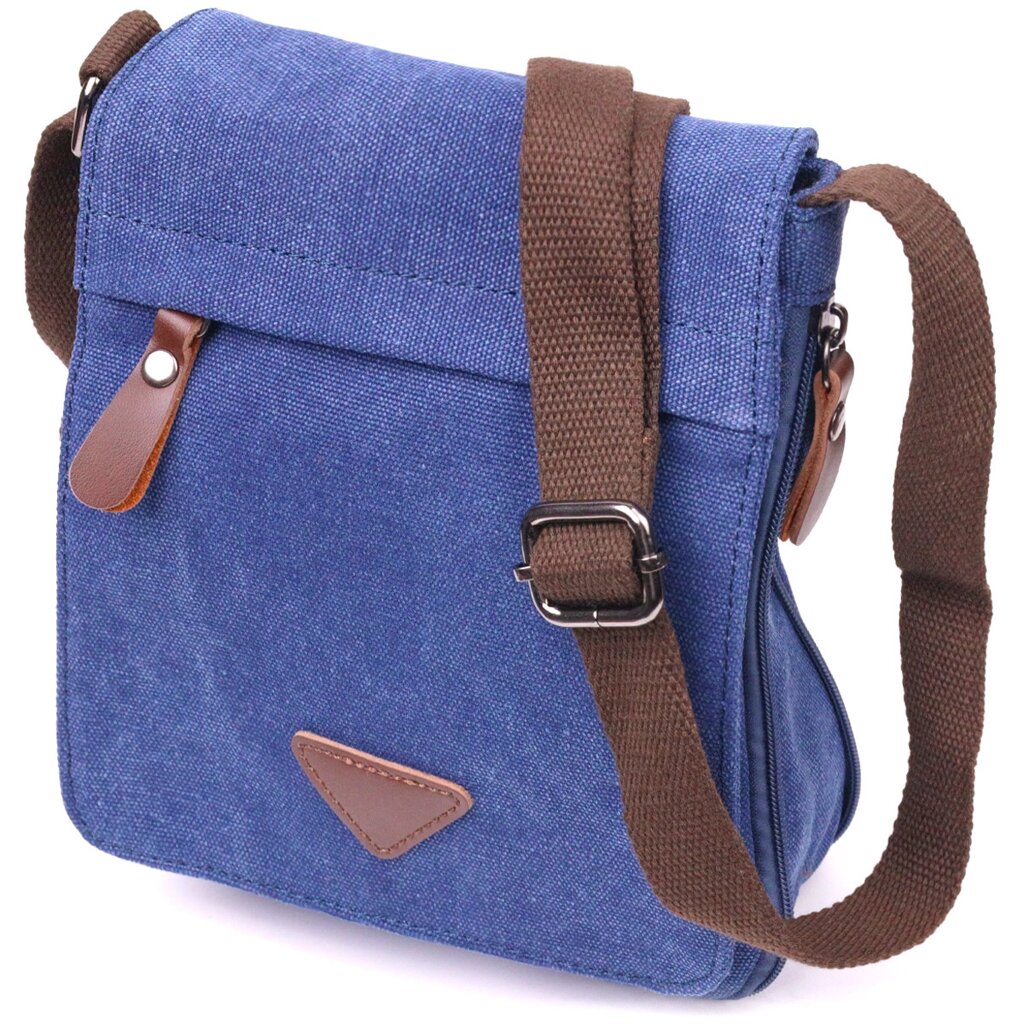 Цікава чоловіча сумка з текстилю 21267 Vintage Синя від компанії Універсальний Інтернет-магазин POPULAR - фото 1