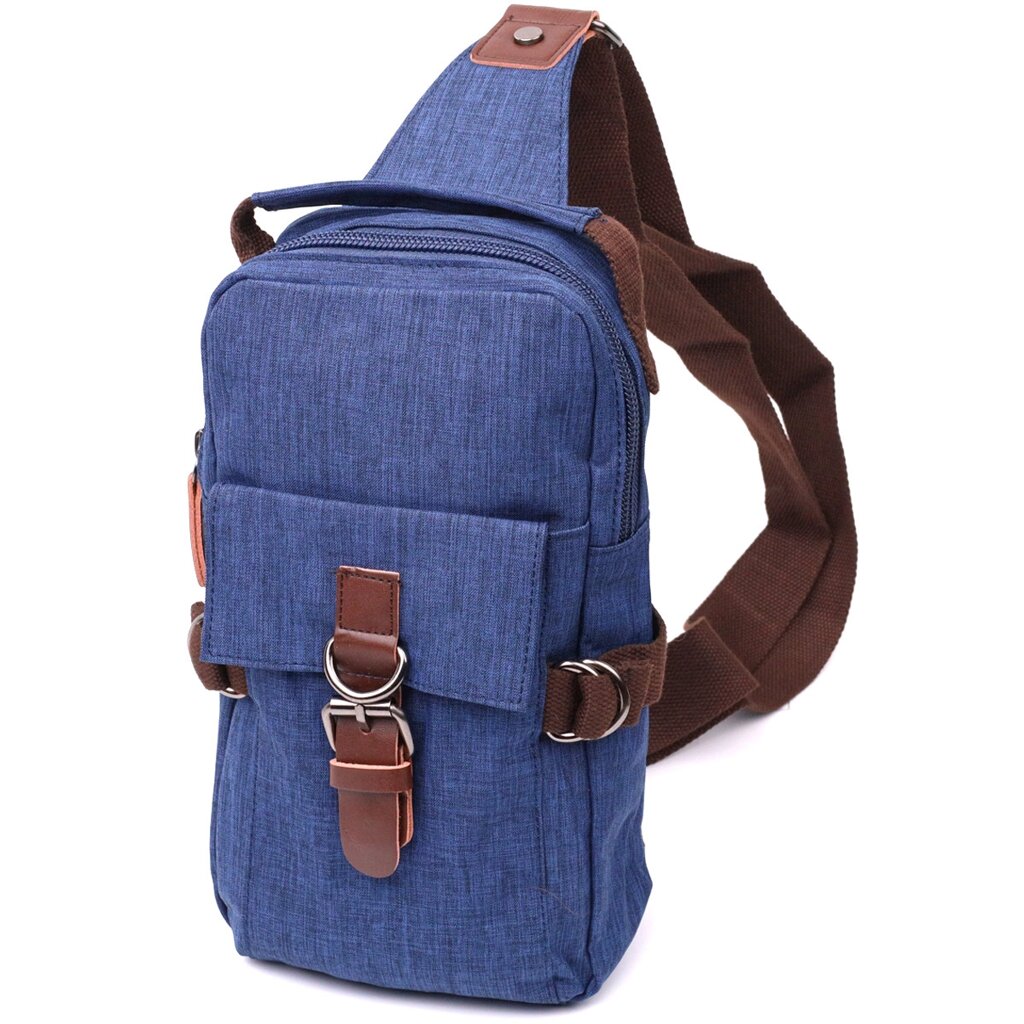 Цікава плечова сумка для чоловіків зі щільного текстилю Vintage 22190 Синій від компанії Універсальний Інтернет-магазин POPULAR - фото 1