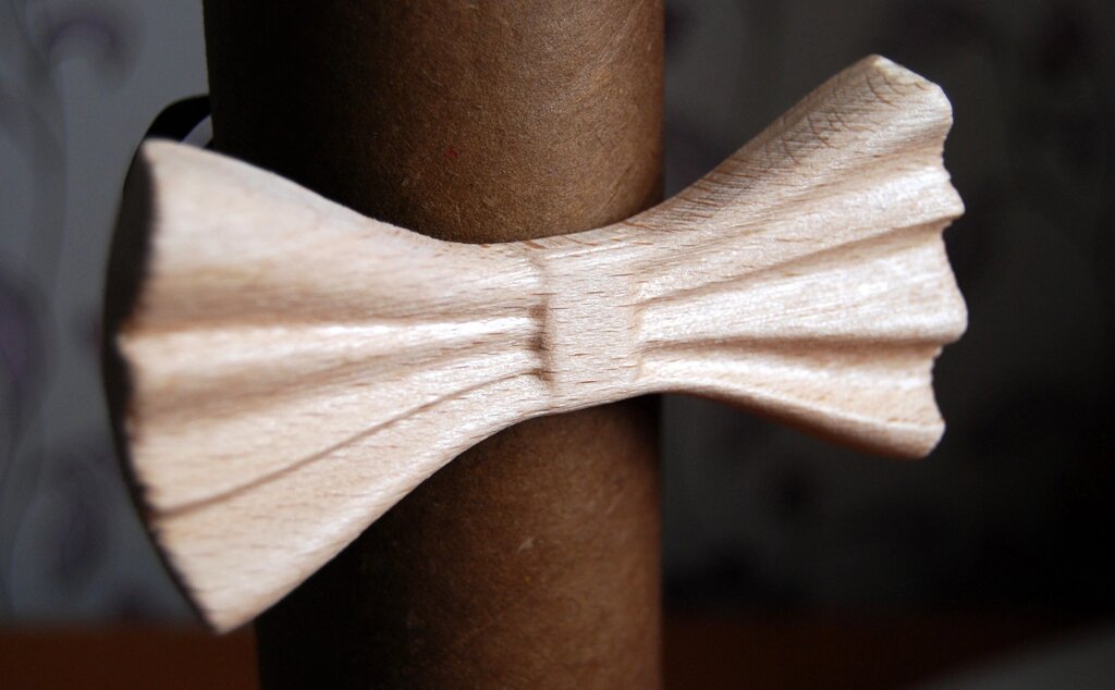 Дерев'яна краватка метелик 3D Альбінос ручної роботи, серія Зирикот від компанії Універсальний Інтернет-магазин POPULAR - фото 1