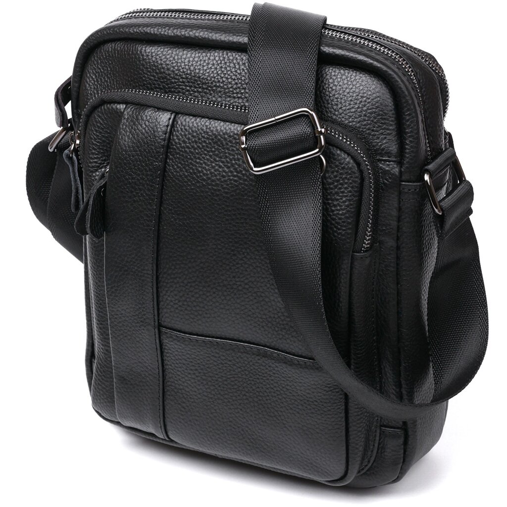 Добротна шкіряна чоловіча сумка Vintage 20677 Чорний від компанії Універсальний Інтернет-магазин POPULAR - фото 1