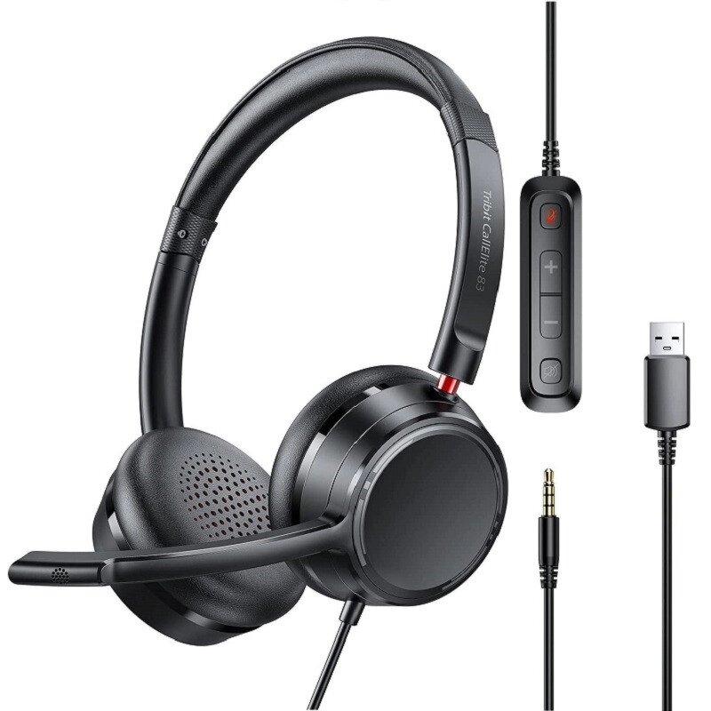 Дротові навушники Tribit CallElite BTH83 з мікрофоном і шумозаглушенням (Чорний) від компанії Універсальний Інтернет-магазин POPULAR - фото 1