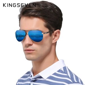 Фірмові сонцезахисні окуляри Авіатори з поляризованими лінзами N7413 KINGSEVEN DESIGN