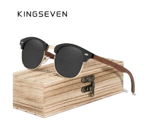 Фірмові сонцезахисні окуляри Броулайн із поляризованими лінзами N5516 Bamboo KINGSEVEN DESIGN