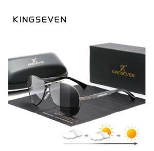 Фотохромні сонцезахисні окуляри Авіатори з титанового сплаву з градієнтними лінзами N7730 KINGSEVEN DESIGN