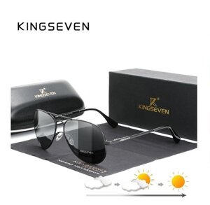 Фотохромні сонцезахисні окуляри Авіатори з градієнтними лінзами N7735F KINGSEVEN DESIGN