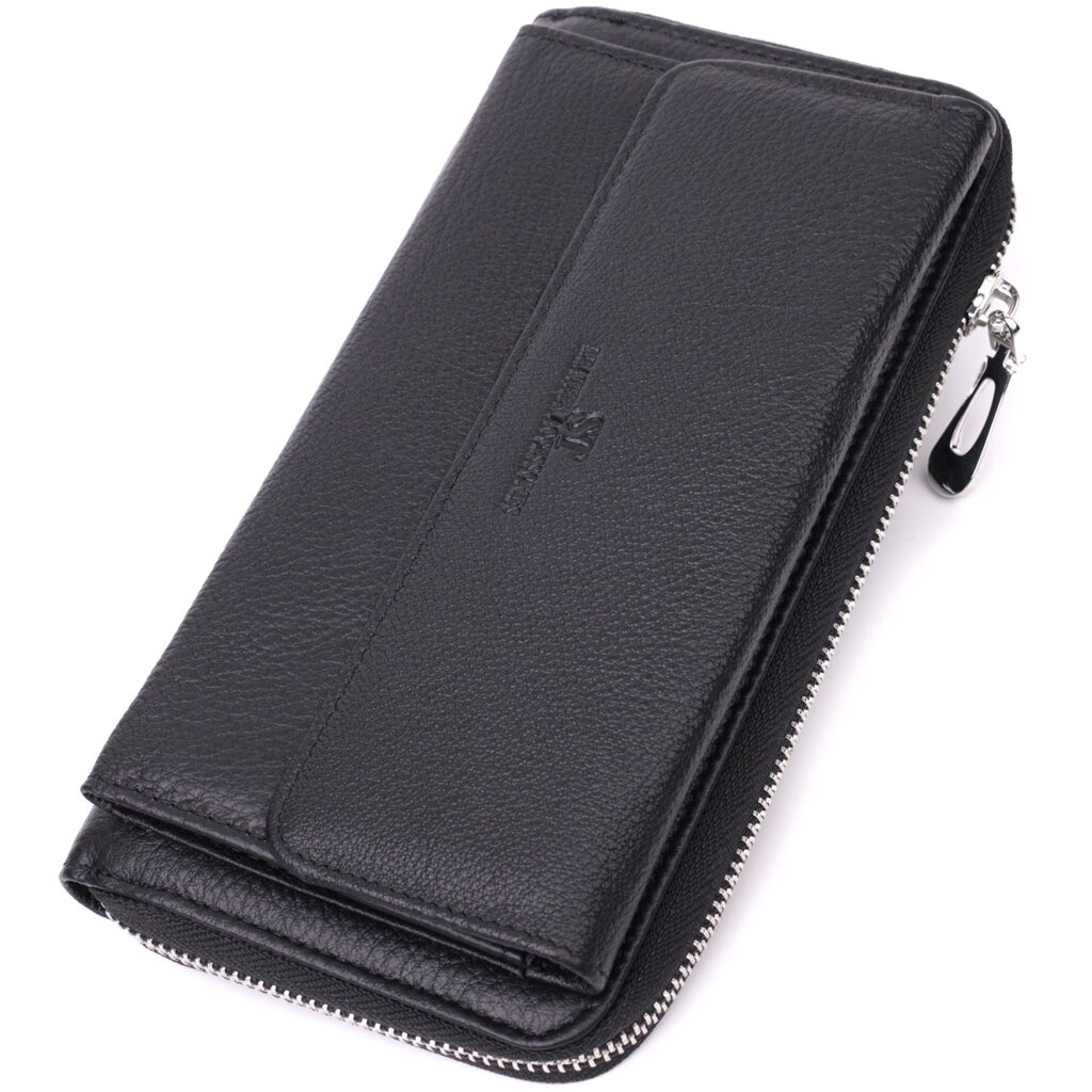 Функціональний гаманець-клатч унісекс із натуральної шкіри ST Leather 22529 Чорний від компанії Універсальний Інтернет-магазин POPULAR - фото 1