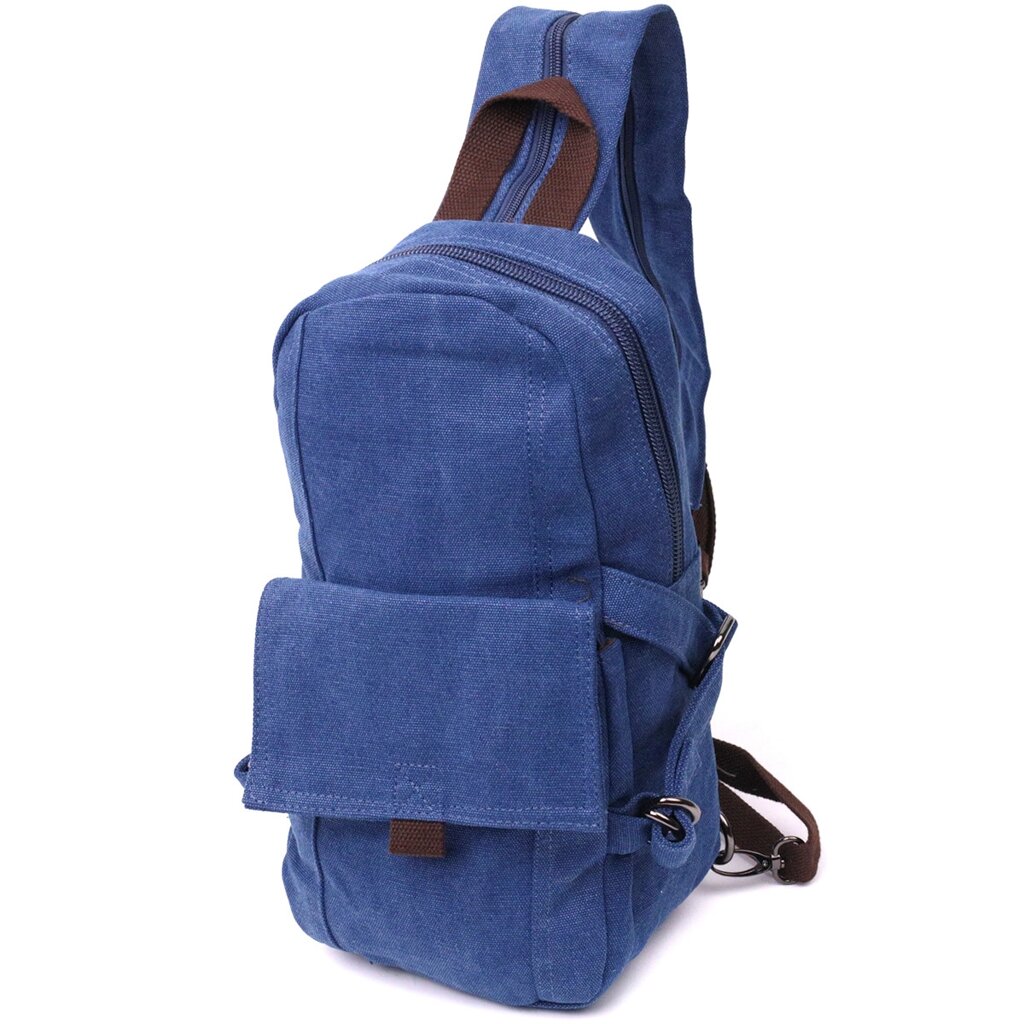 Функціональний текстильний рюкзак у стилі мілітарі Vintagе 22181 Синій від компанії Універсальний Інтернет-магазин POPULAR - фото 1
