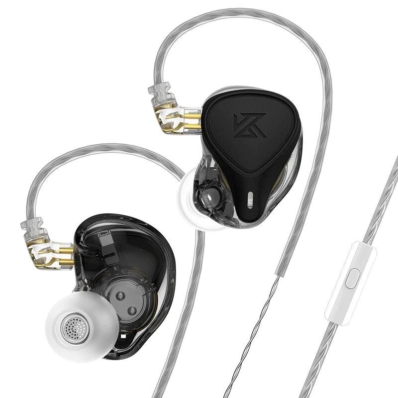 Гібридні навушники KZ ZEX Pro With MIC з електростатичними та арматурними випромінювачами (Чорний) від компанії Універсальний Інтернет-магазин POPULAR - фото 1