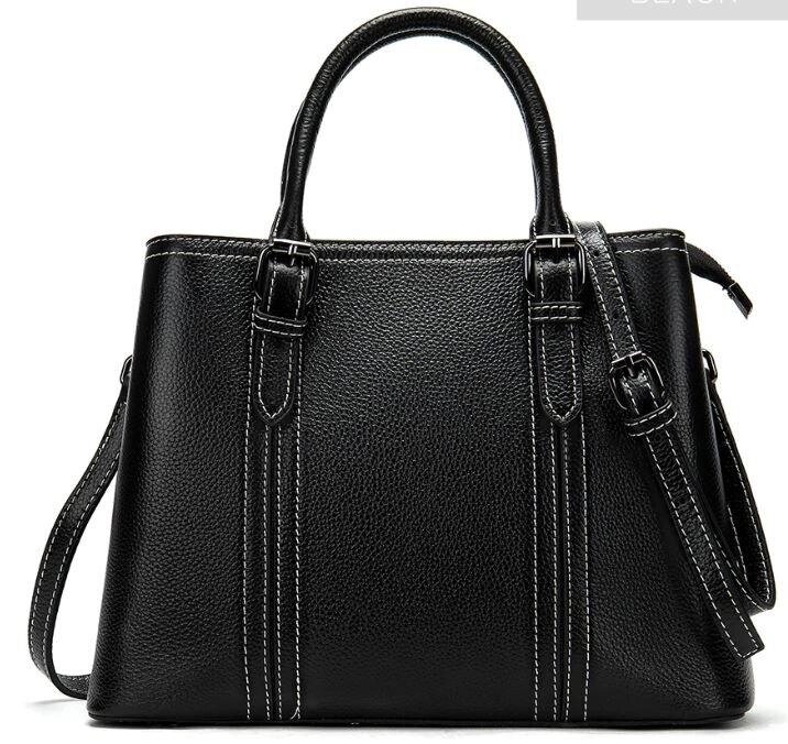 Класична жіноча сумка в шкірі флотар Vintage 14861 Чорна від компанії Універсальний Інтернет-магазин POPULAR - фото 1